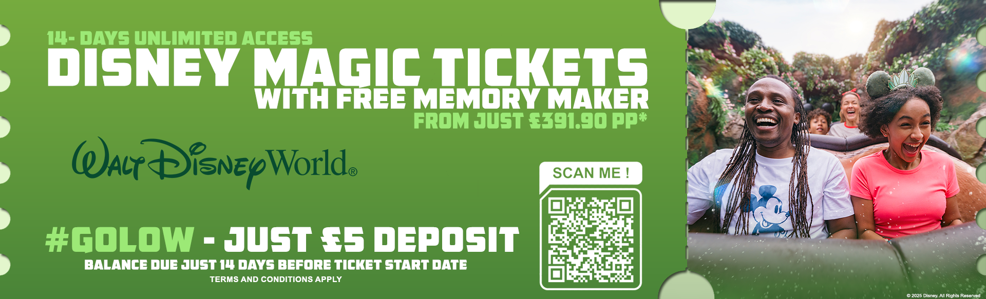 GoTicketless Unlock amazing UK deals on official Walt Disney World Resort Orlando Florida Park Tickets. Low Deposit Pay Later. Linkable To The My Disney Experience App