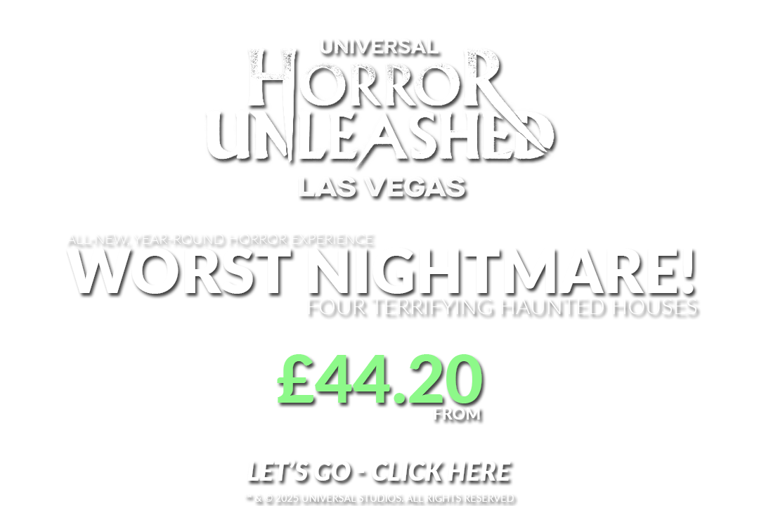 Universal Horror Unleashed is a year-round horror attraction in Las Vegas offering four haunted houses and themed entertainment areas for visitors seeking immersive horror experiences.